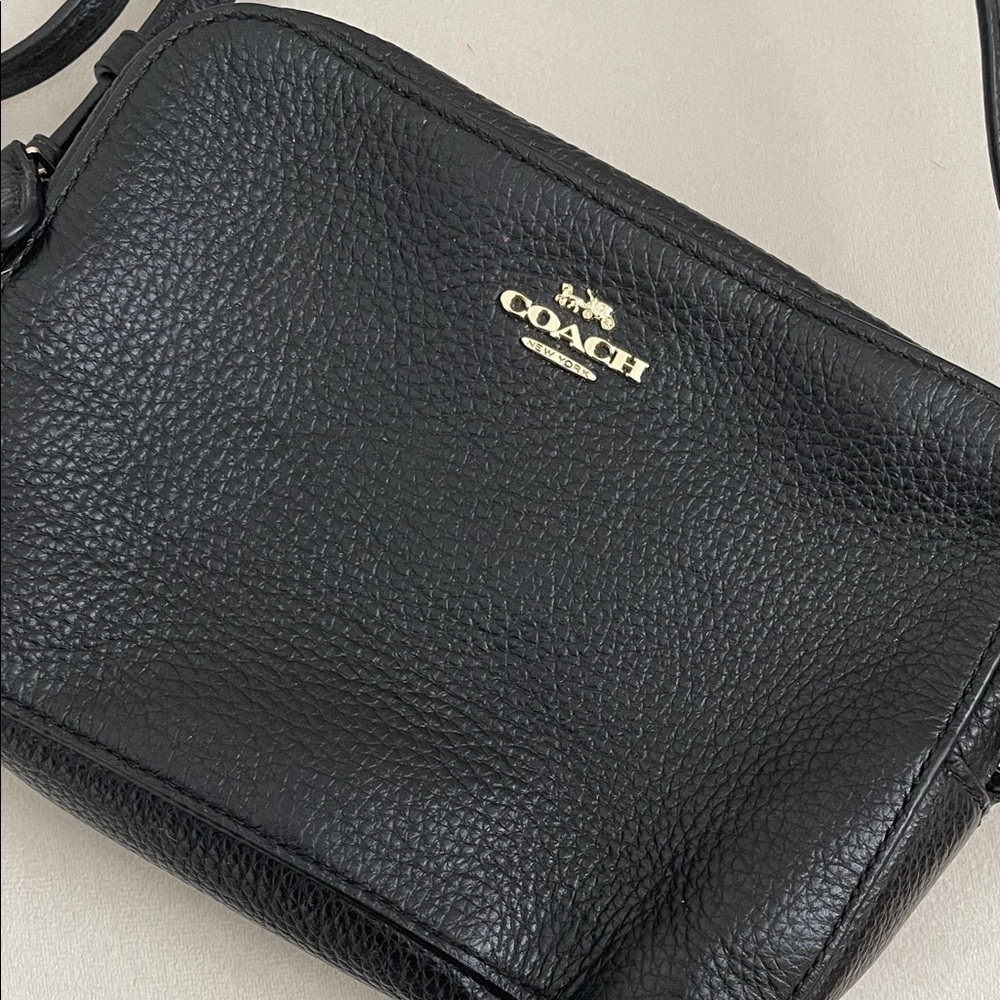 Coach Black Pebbled Leather Crossbody Bag - Picture 2 of 9